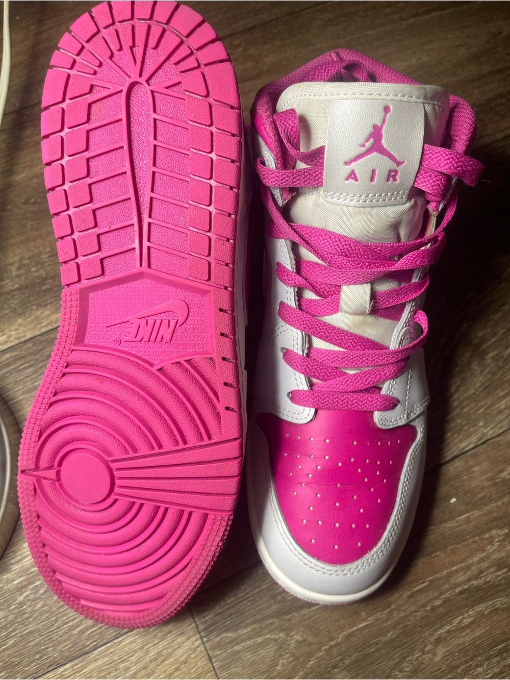 Nike Air Jordan High Top Sneakers in Pink and White